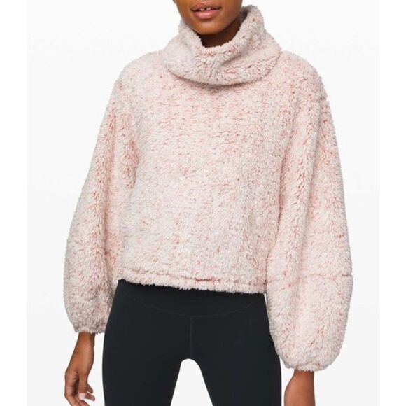 NWOT Lululemon Warmth Restore Sherpa Pullover SWEATSHIRT pink clay SZ XS - Picture 1 of 4